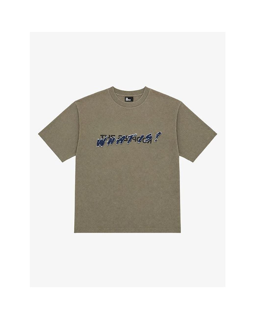 The Kooples Green Slogan-Embroidered Short-Sleeve Cotton T-Shirt for men
