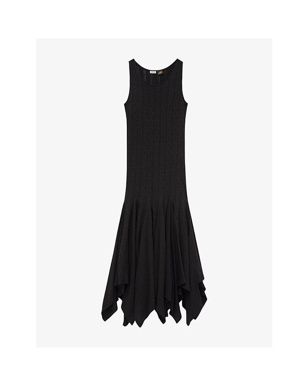 Loewe Black X Paula's Ibiza Sleeveless Pointelle Cotton-Blend Midi Tank Dress