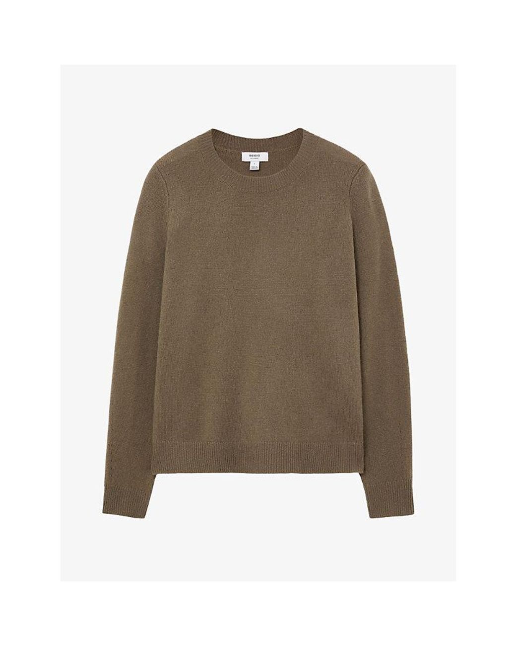 Reiss Green Mimi Crewneck Cashmere Jumper