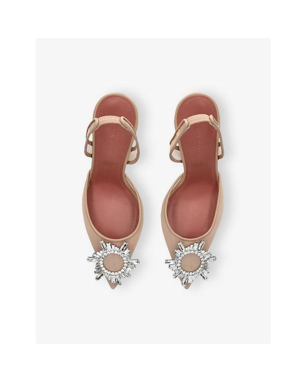 AMINA MUADDI Metallic Begum 95 Mesh Slingback Heeled Courts