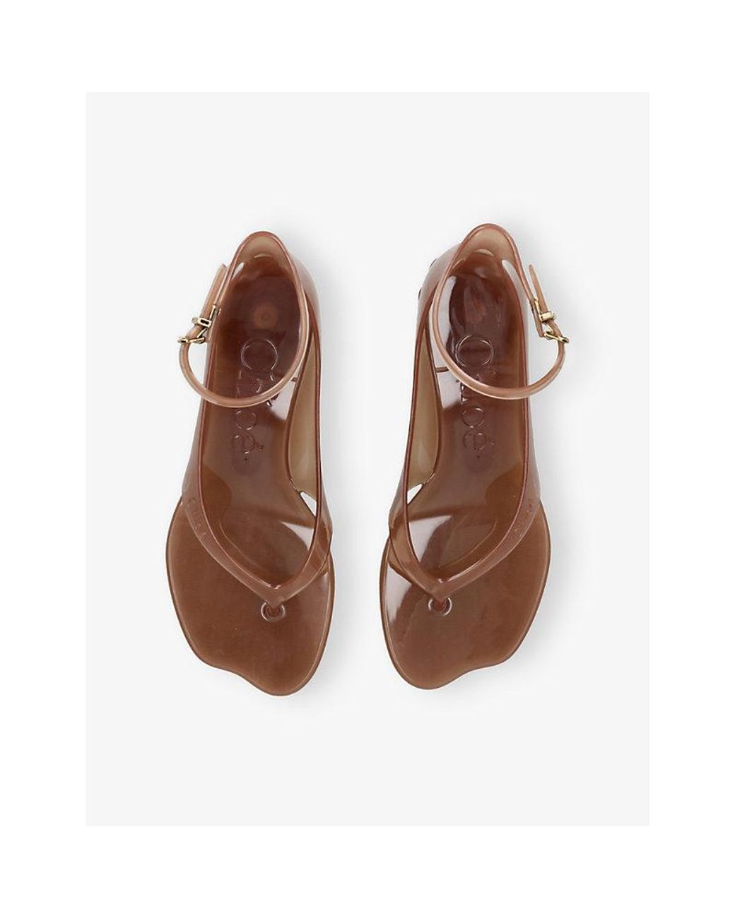 Chloé Brown Jelly Rubber Heeled Sandals