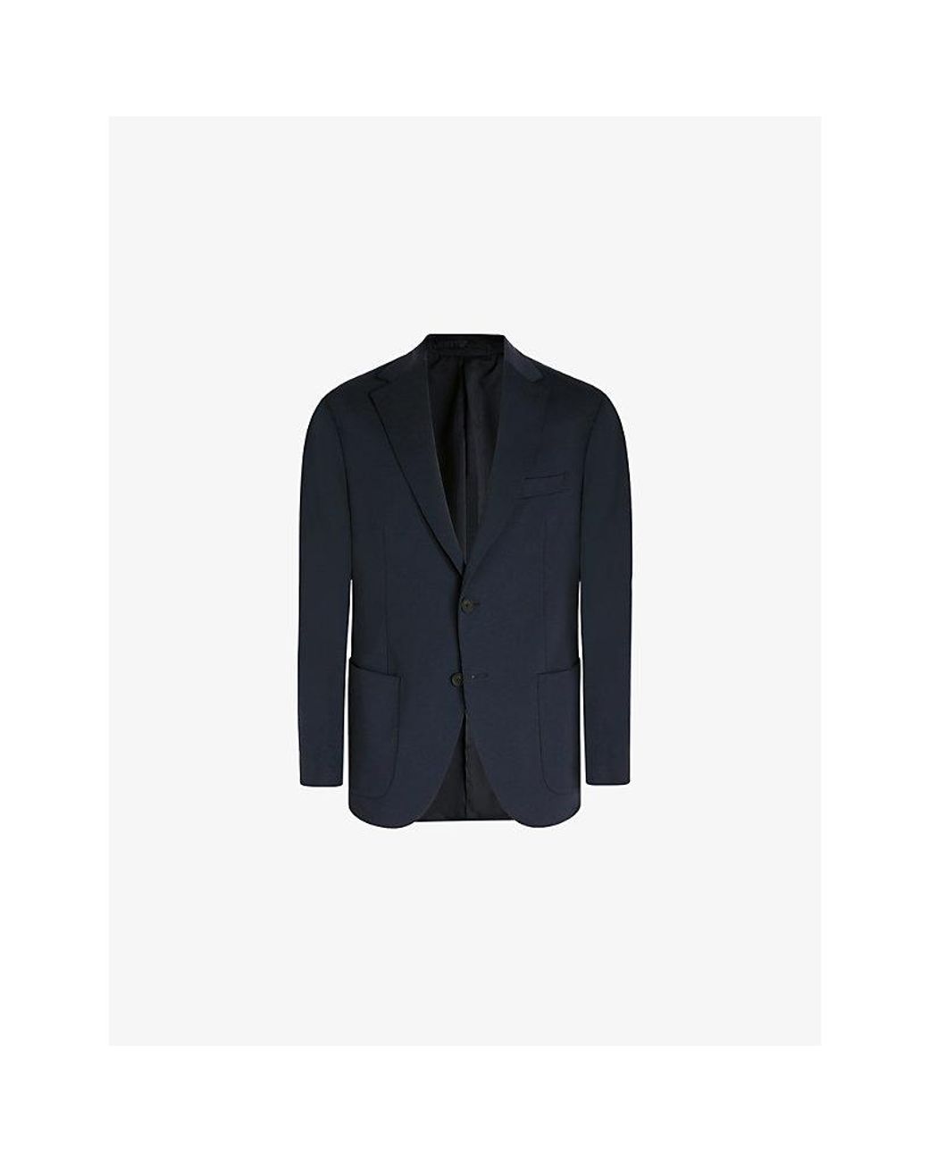 Boggi Blue Regular-Fit Single-Breasted Stretch-Woven Blazer for men