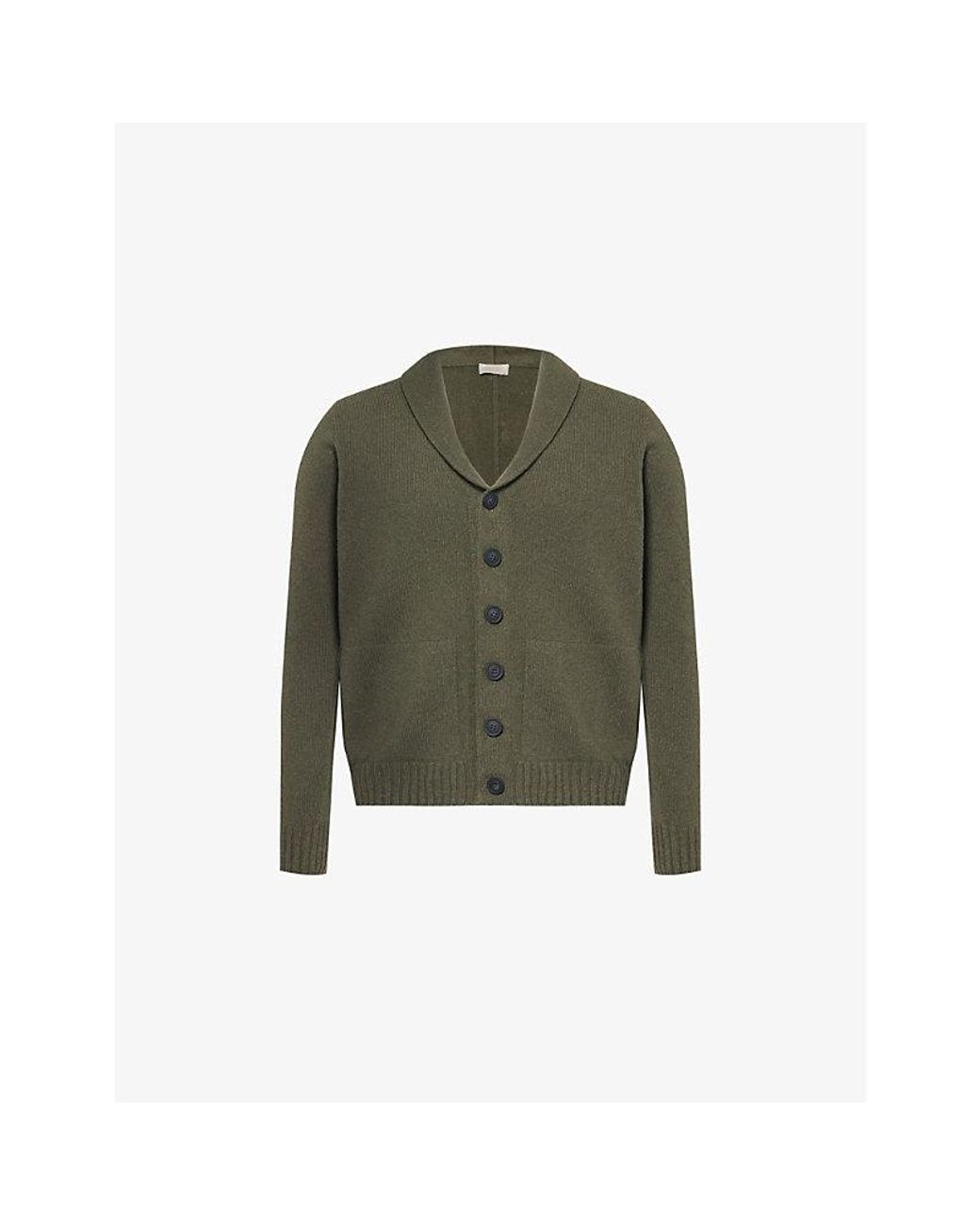 John Smedley Shawl Collar Regular Fit Recycled Cashmere And Wool Cardigan in Green for Men Lyst UK