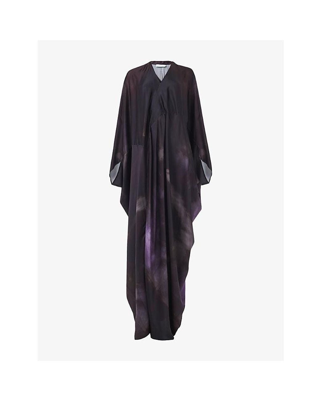 eem Blue Graphic-Printed Panelled Woven Kaftan