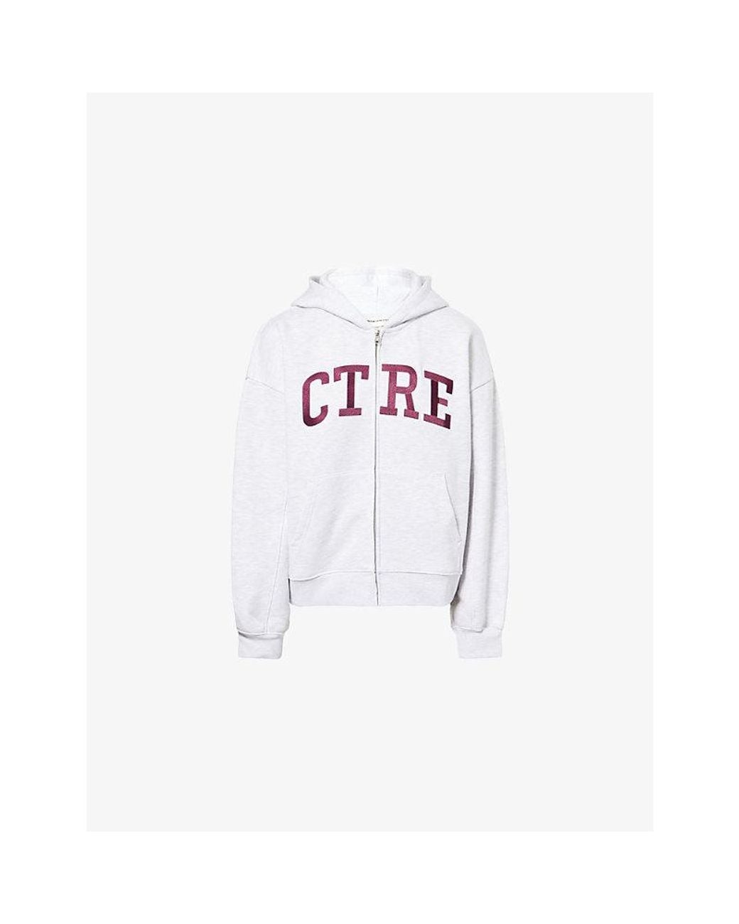The Couture Club White Brand-Patch Relaxed-Fit Cotton-Blend Hoodie