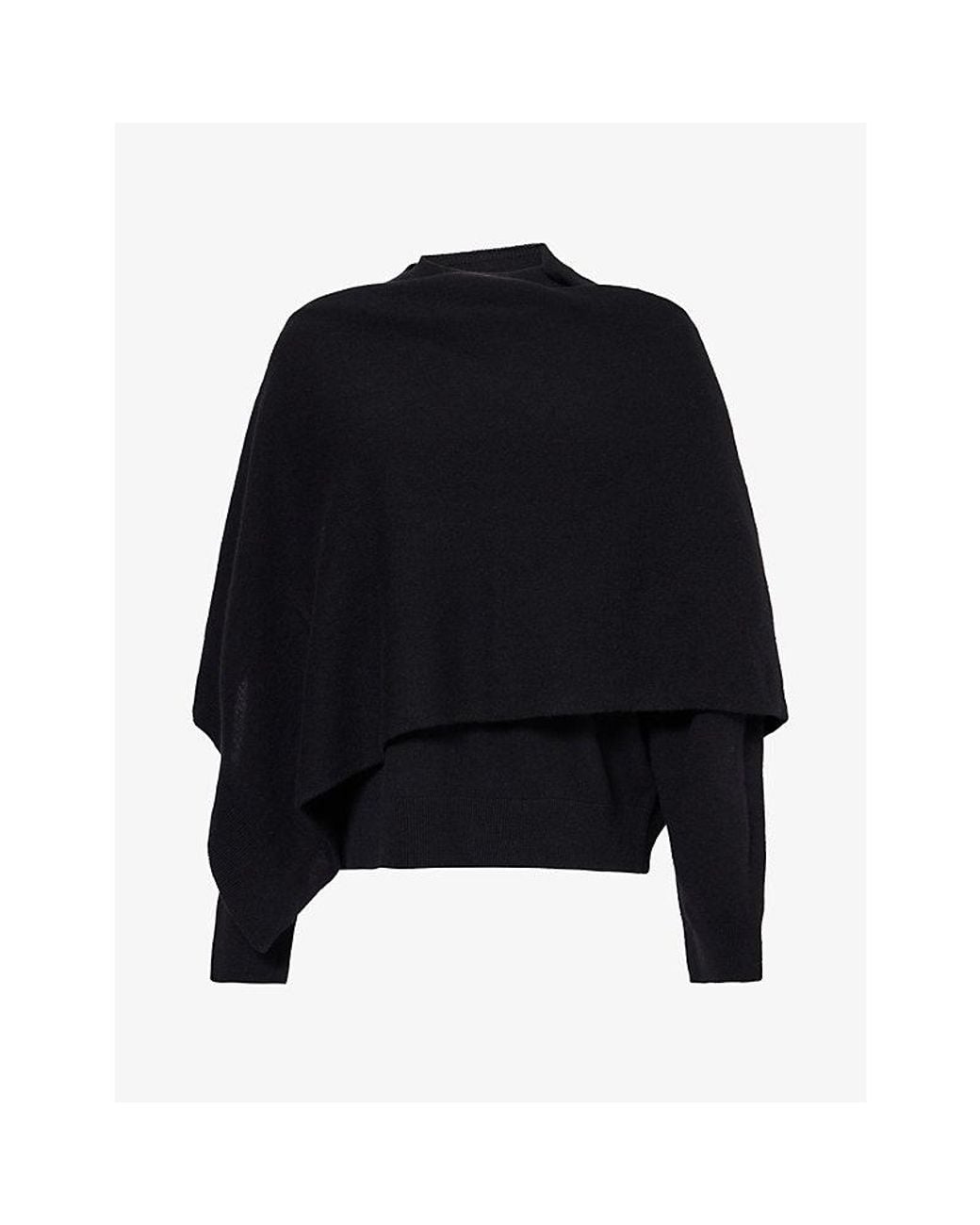 DARKPARK Black Addison Cashmere And Merino-Wool Knit Scarf Top