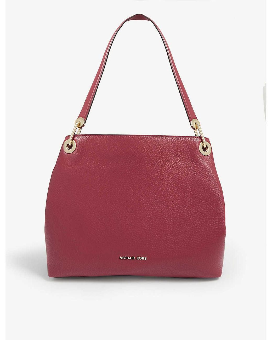 MICHAEL Michael Kors Raven Pebbled Leather Shoulder Bag in Red | Lyst