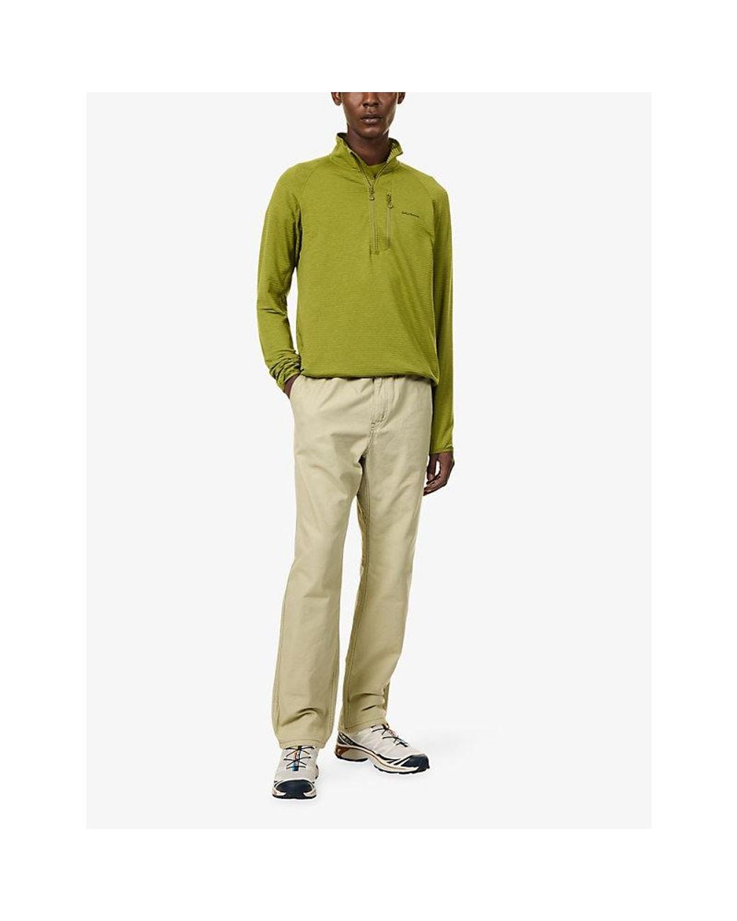 Salomon Green Essential Half-Zip Woven Top for men