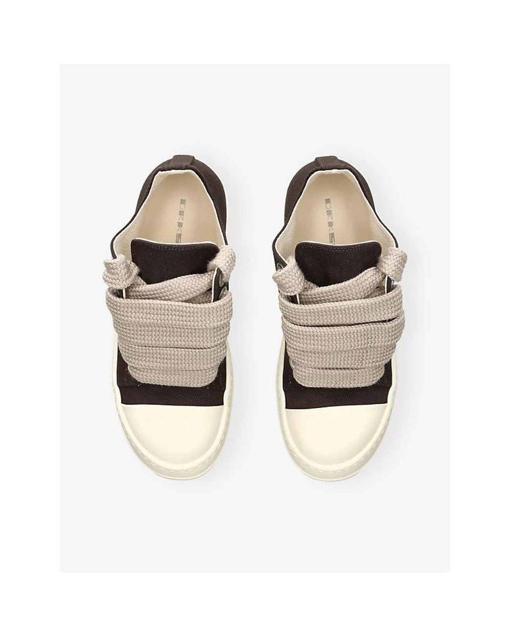 Rick Owens Black Jumbo-Lace Low Canvas Trainers