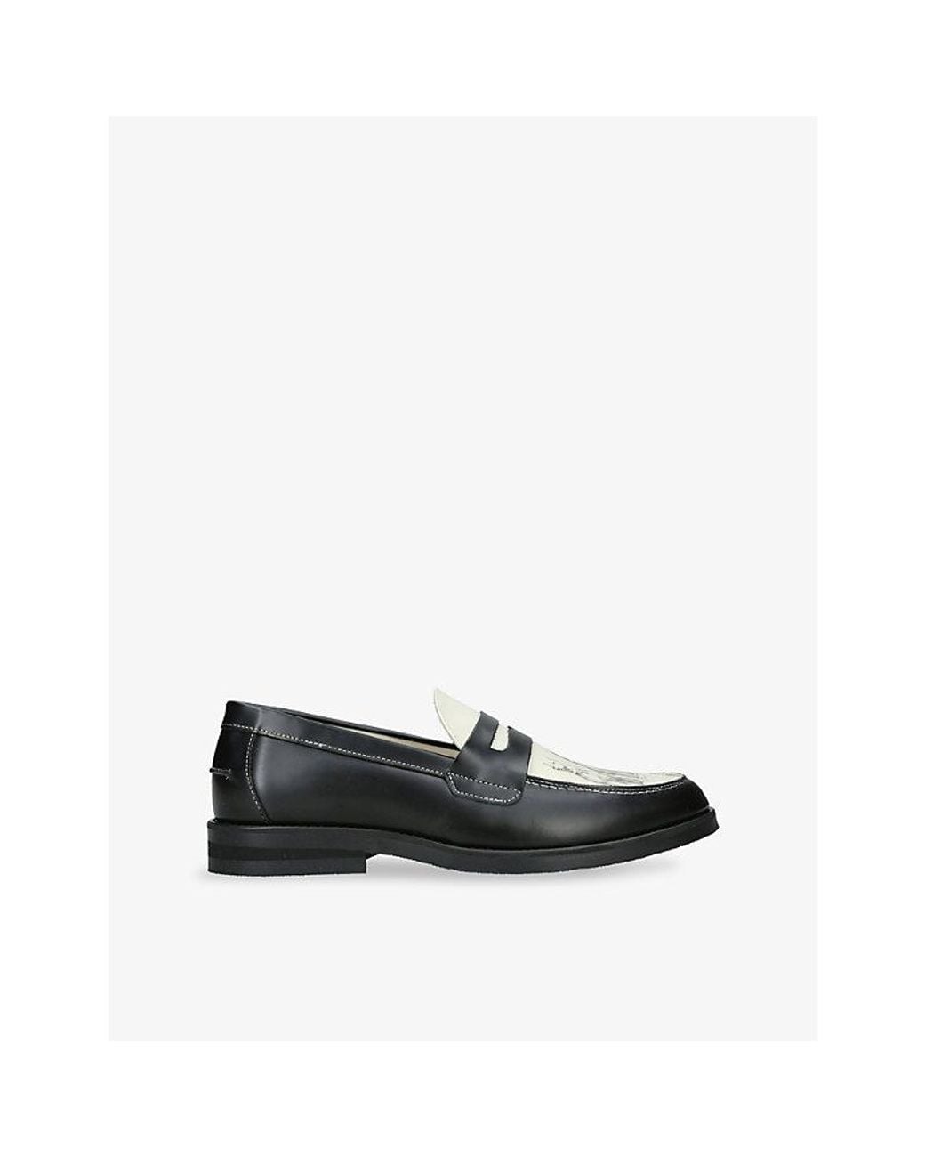 Duke & Dexter Black Wilde Doberman Leather Penny Loafers for men