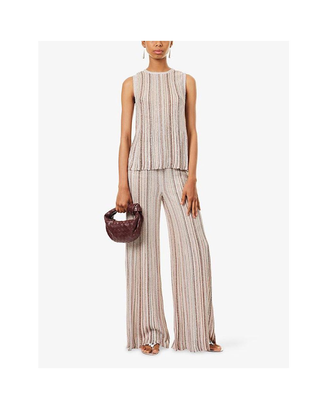 Missoni Natural Sequin Raschel-Lace Tank Top