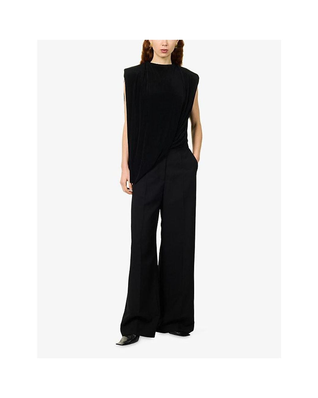 Camilla & Marc Black Bostan Tailored Straight-Leg Woven Trousers