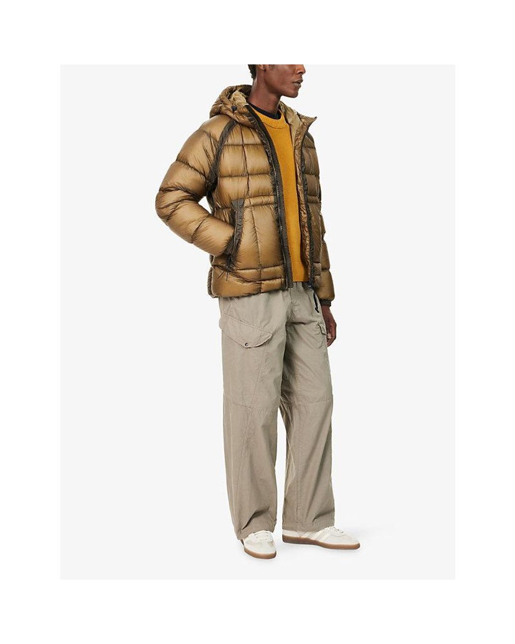 C P Company Natural Microreps Boxy-Fit Cotton Trousers for men