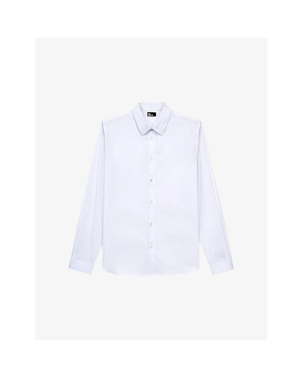 The Kooples White Slim-Fit Cotton-Blend Shirt for men