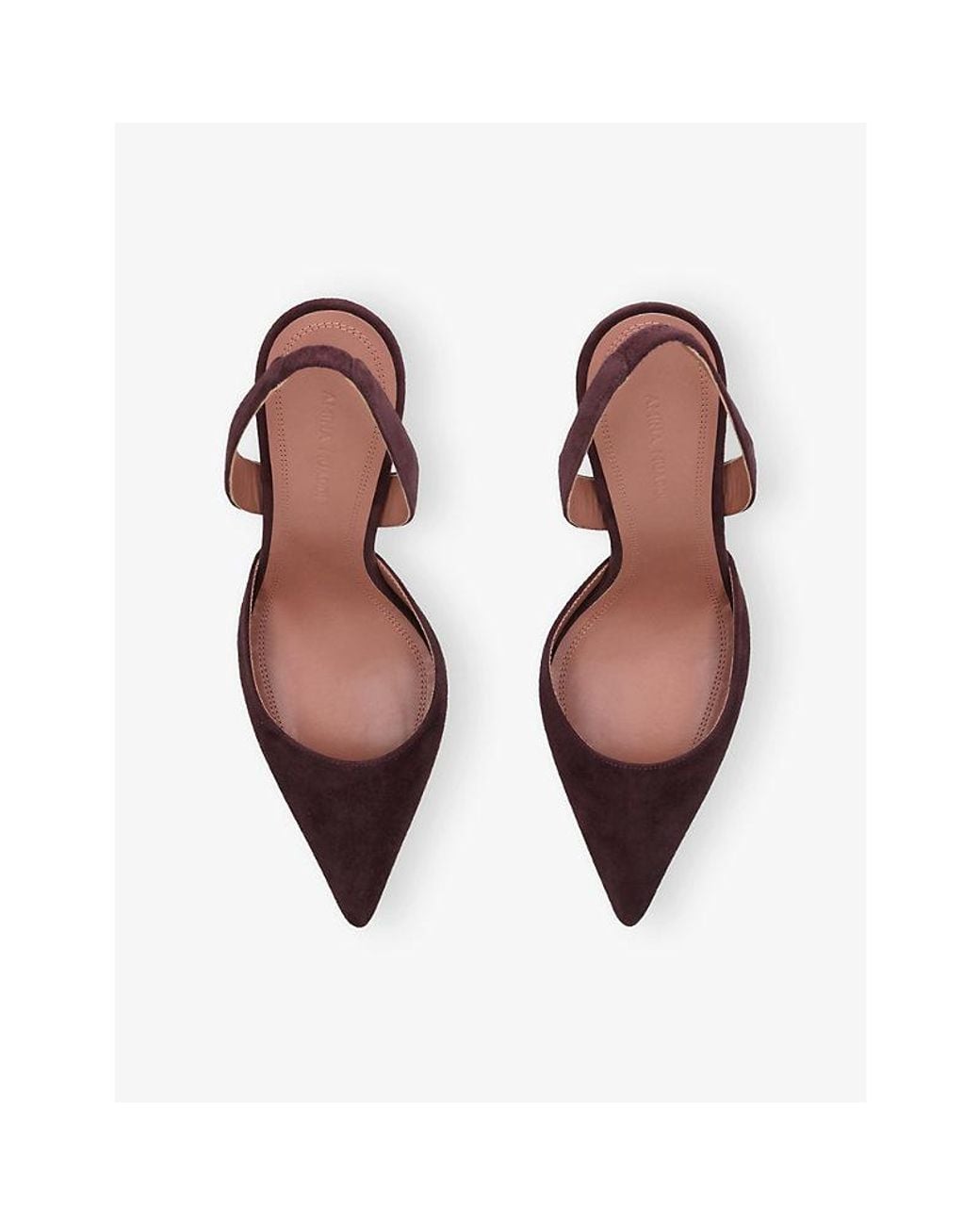 AMINA MUADDI Brown Holli Slingback 95 Suede Heeled Courts