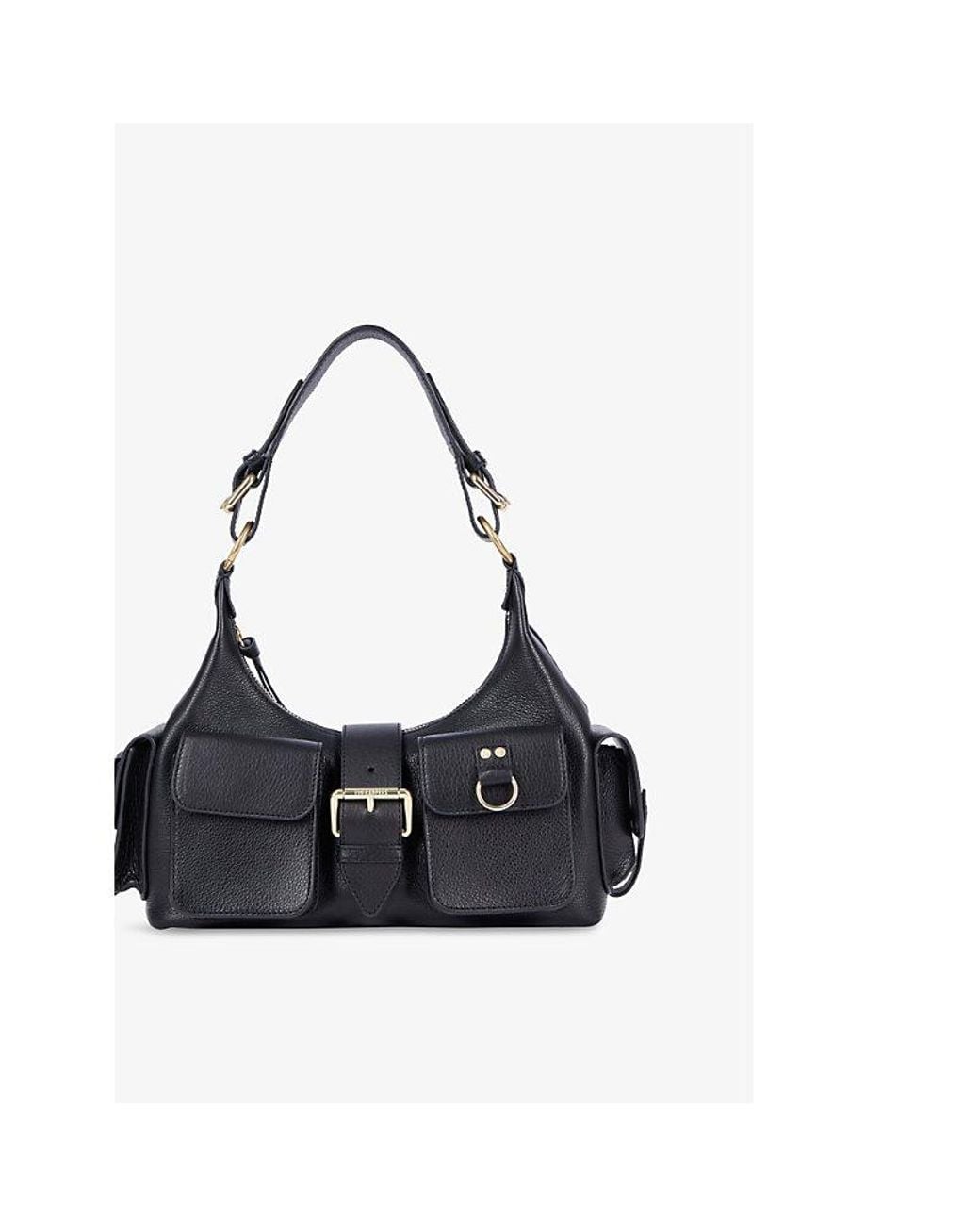 The Kooples Black Amelia Multi-Pocket Leather Shoulder Bag