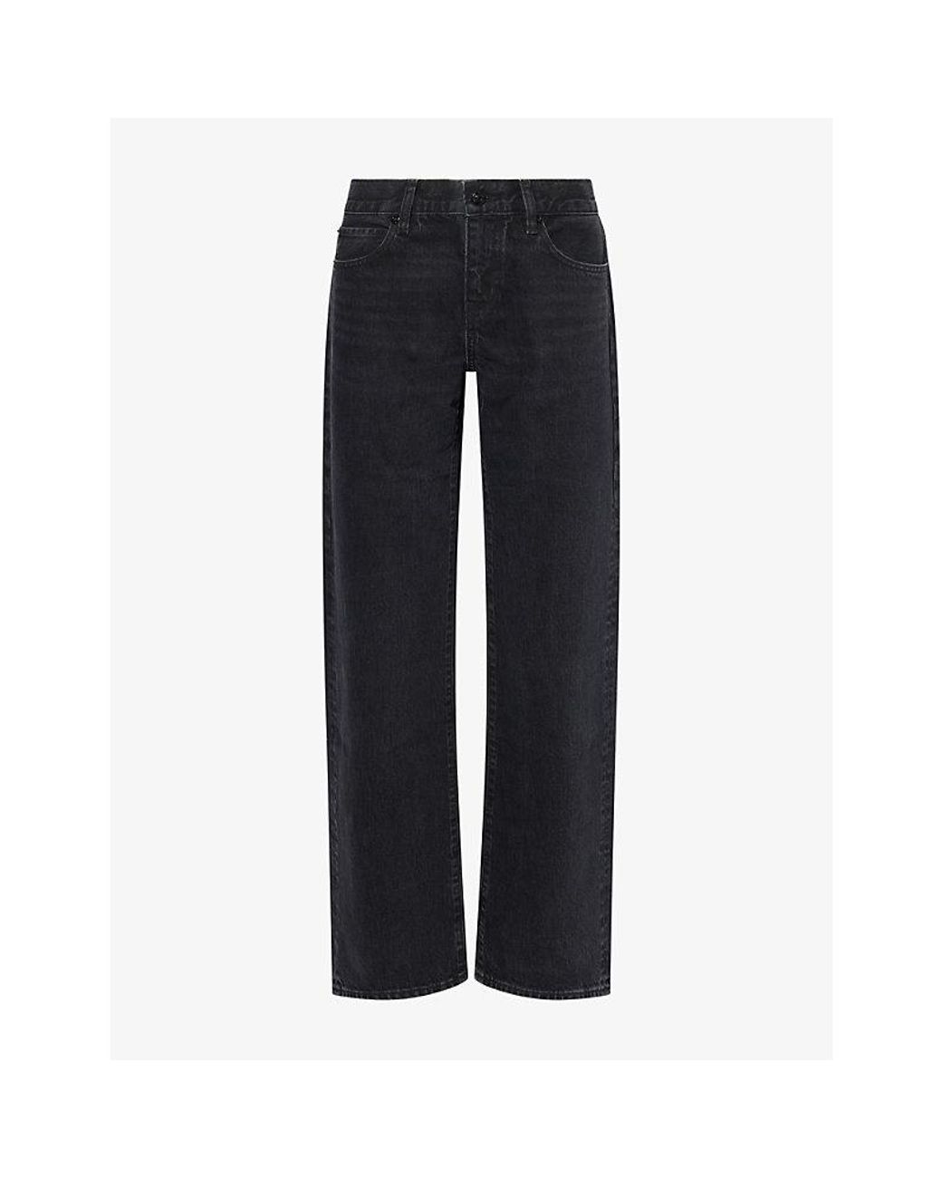 FRAME Blue Saturday Straight-Leg Low-Rise Denim Jeans
