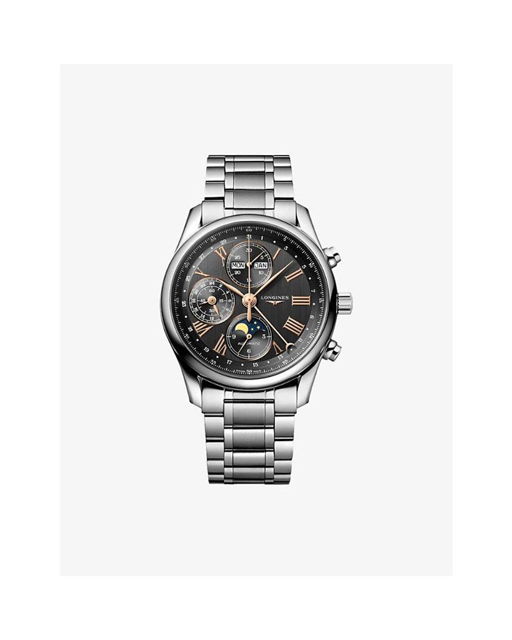 Longines Metallic L2.673.4.61.6 Master Collection Chronograph Moonphase Stainless-Steel Automatic Watch