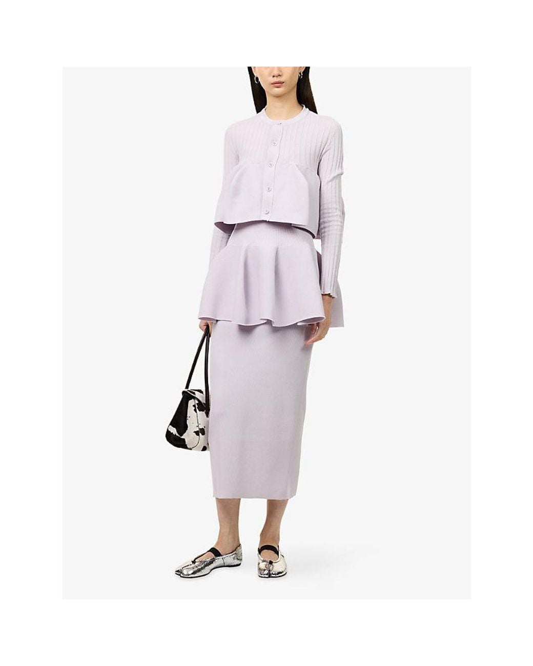 CFCL Purple Pot Layered Knitted Midi Skirt