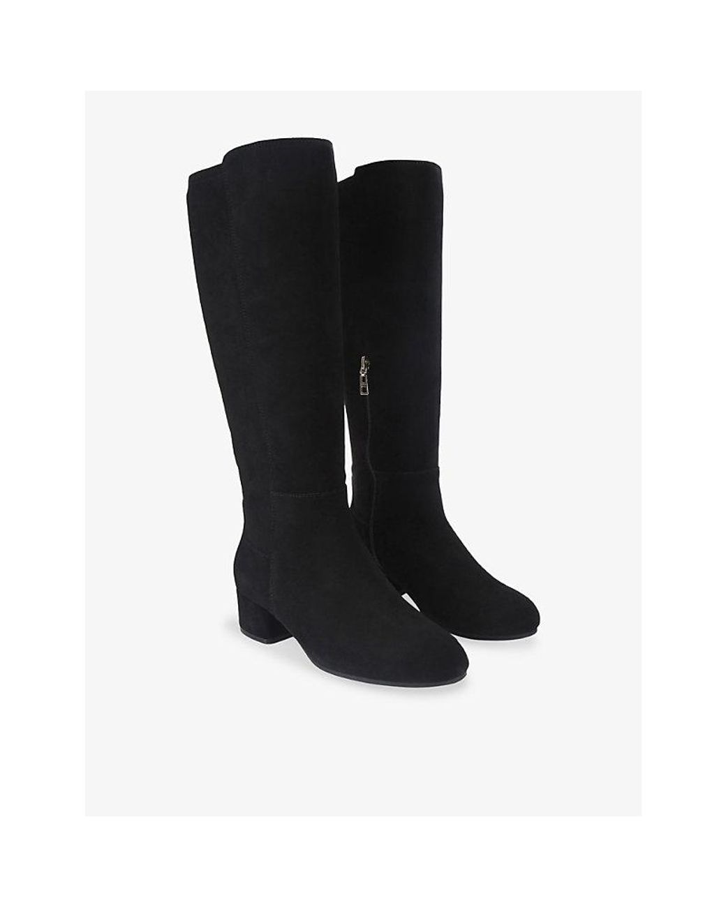 Carvela Kurt Geiger Black Gaia Heeled Suede Knee-High Boots