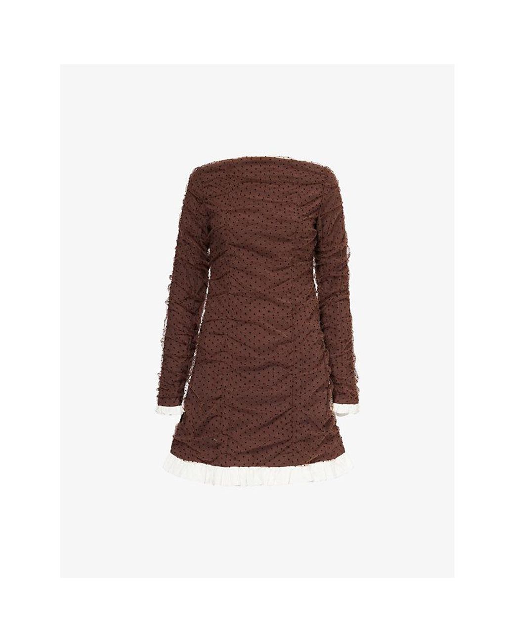 Amy Lynn Brown Edie Polka-Dot Woven Mini Dress