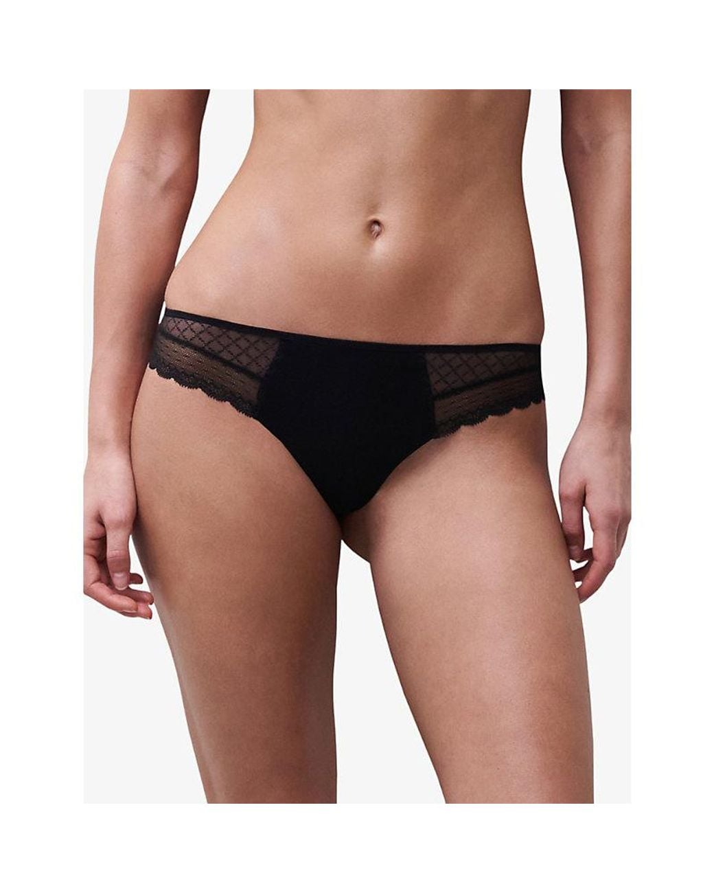 Chantelle Black Norah Chic Lace Tanga Briefs
