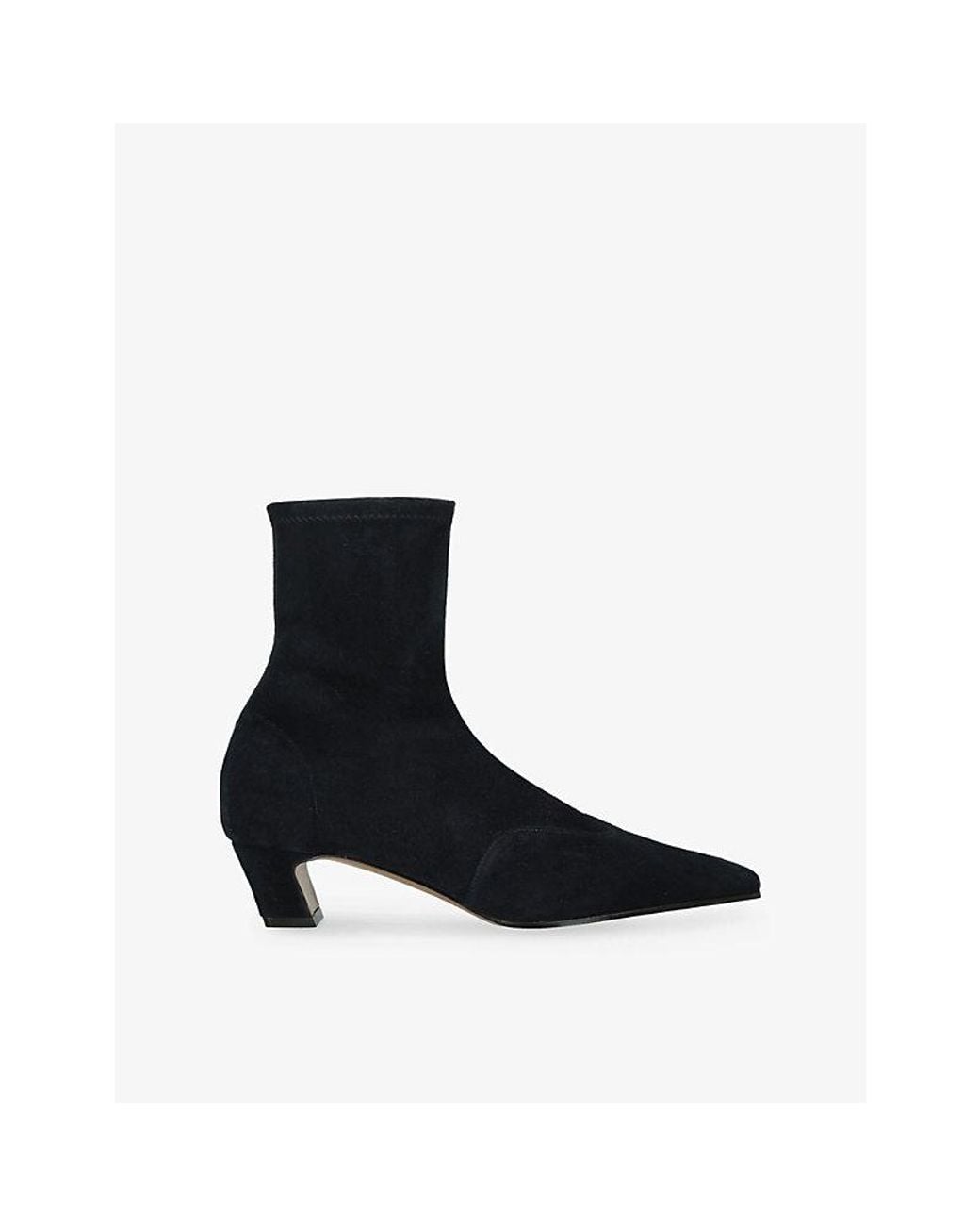 Khaite Black Nevada 40 Suede Heeled Ankle Boots