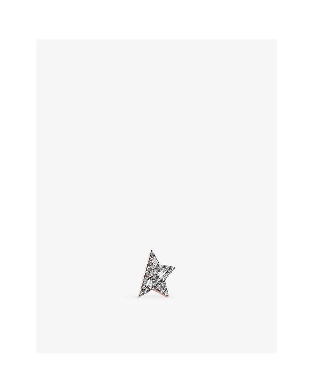 Kismet by Milka White Comet Midi 0.12Ct Diamond Stud Earring