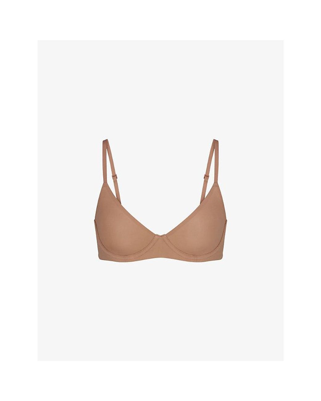 Skims Fits Everybody Unlined Stretch-Woven Bra in White | Lyst UK
