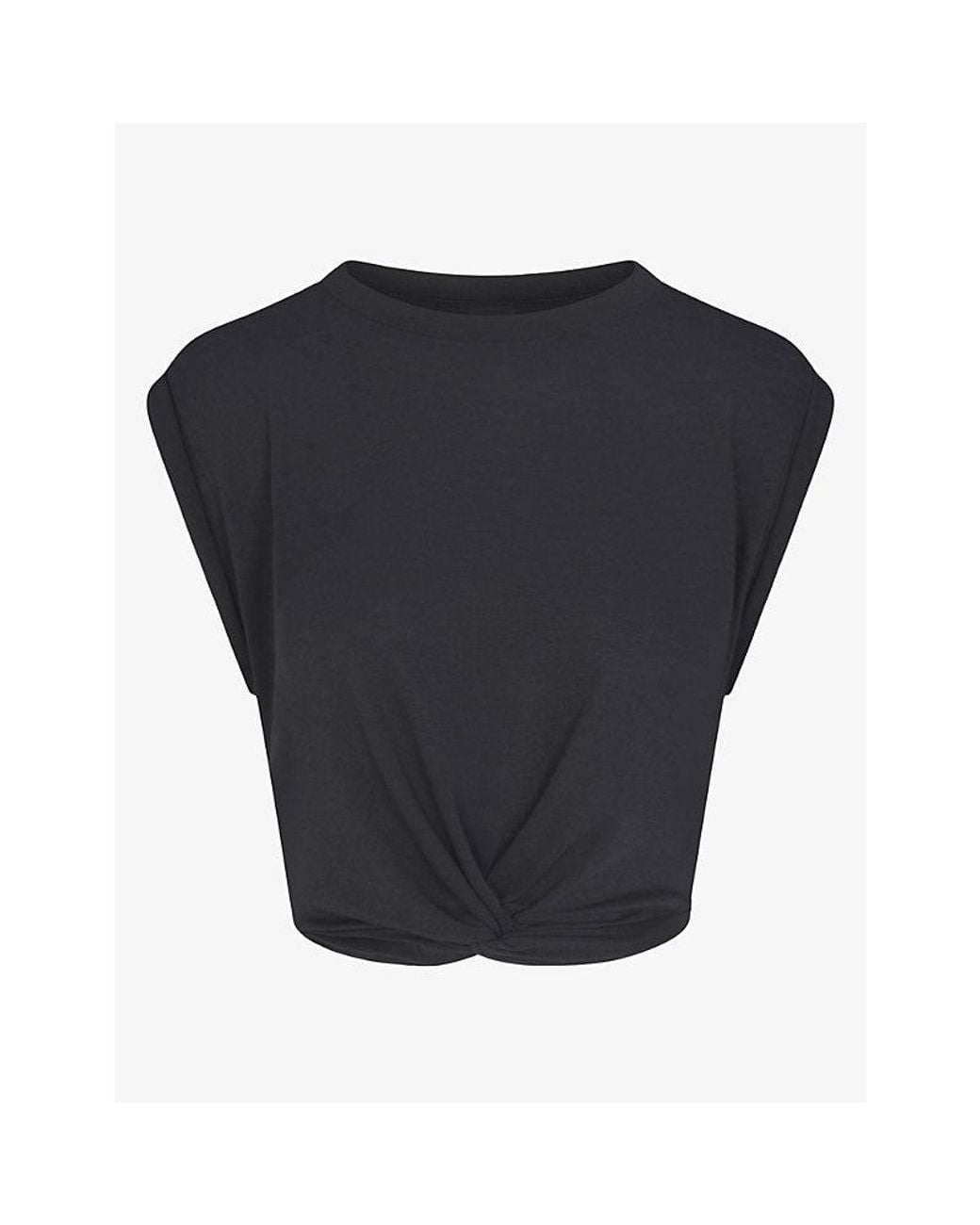 NikeSKIMS Black Performance Cotton Blend Cropped Twist Tank Top