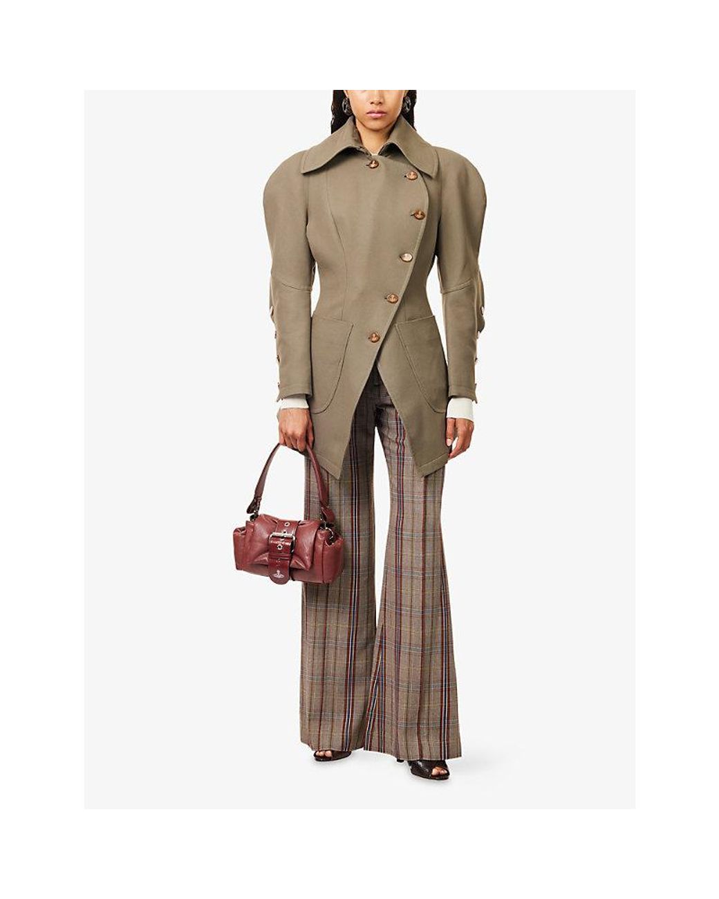 Vivienne Westwood Brown Check Wide-Leg Woven Trousers