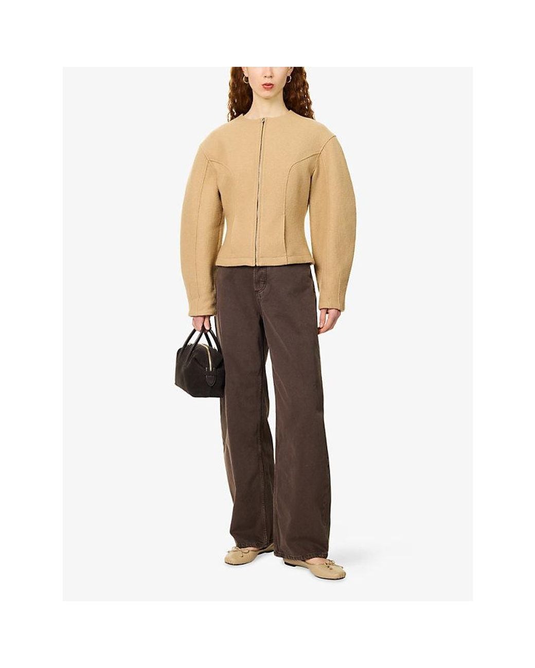 Stylein Brown Keanu Barrel-Leg Denim Jeans