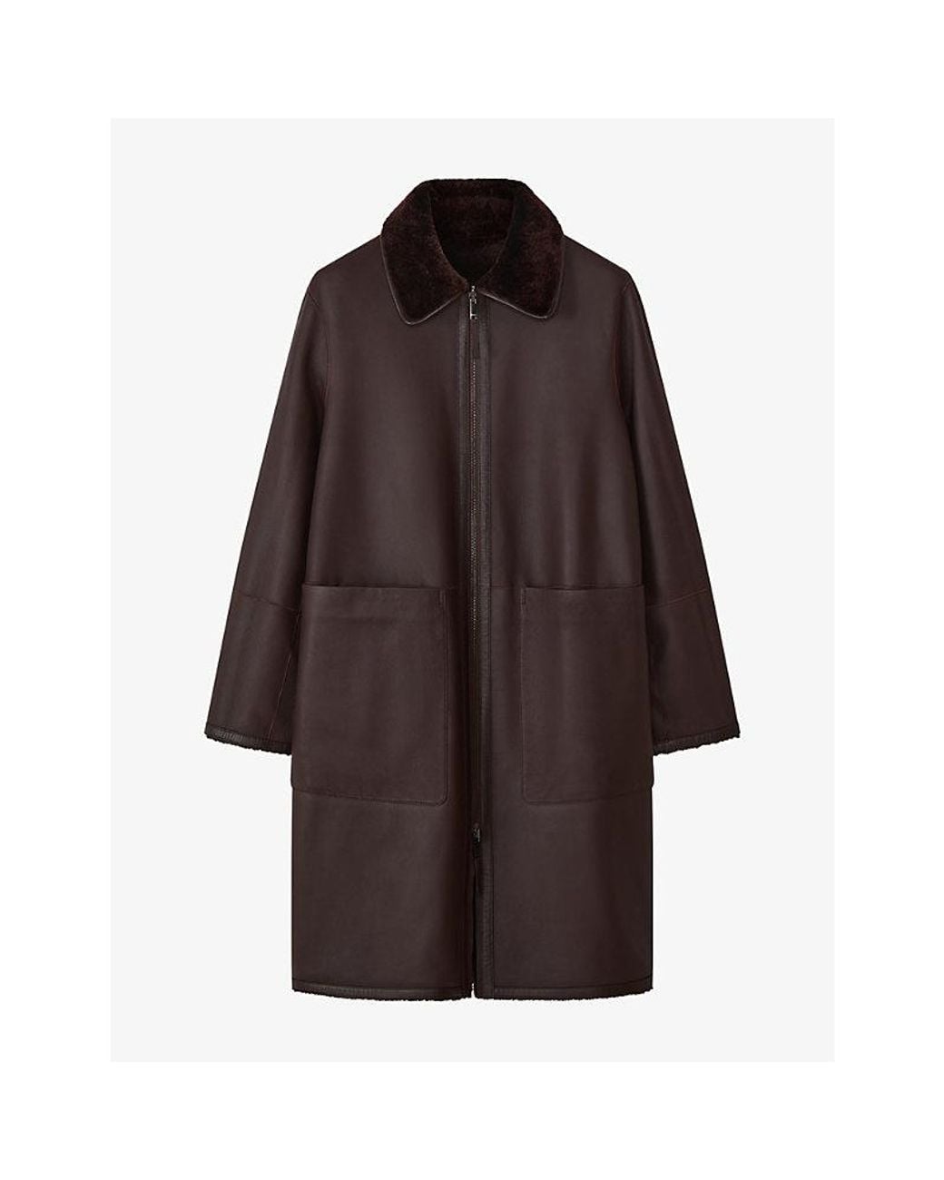 Joseph Black Caspian Reversible Shearling And Leather Coat