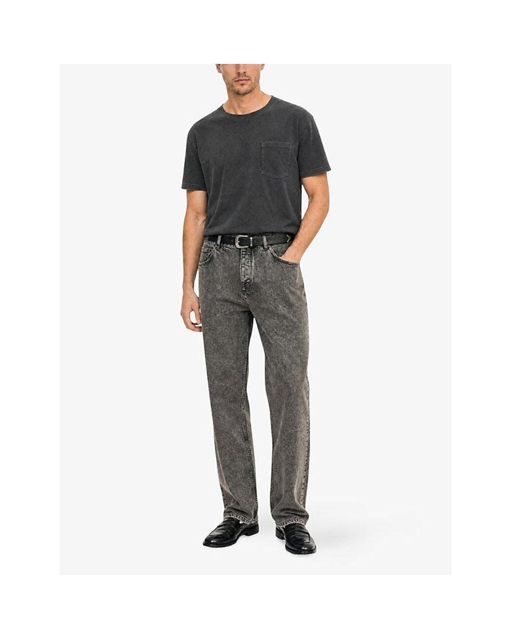 The Kooples Gray Faded Short-Sleeve Cotton T-Shirt for men