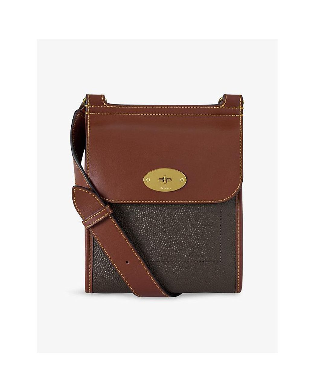 Mulberry Brown Antony Small Grained-Leather Messenger Bag