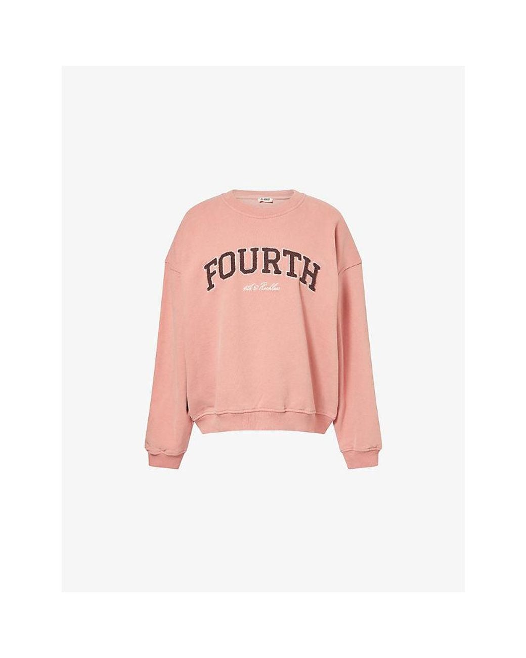 4th & Reckless Pink Leon Brand-Print Cotton Sweatshirt
