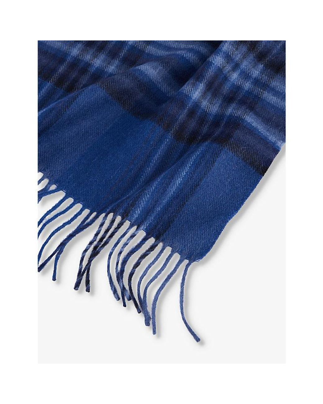 The Inoue Brothers Brushed Fringed-trims Alpaca-wool Scarf in Blue