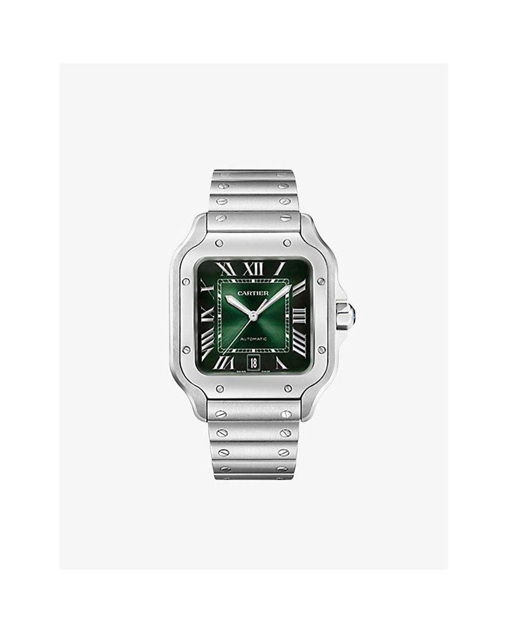 Cartier White Crwssa0074 Santos De Large Steel Automatic Watch