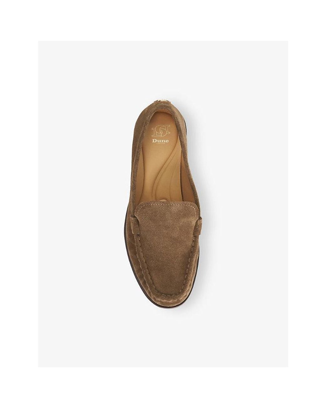 Dune Brown Grates Apron Suede Loafers
