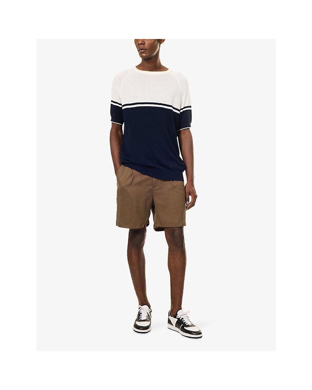 Raith Blue Riera Colour-Block Knitted Top for men