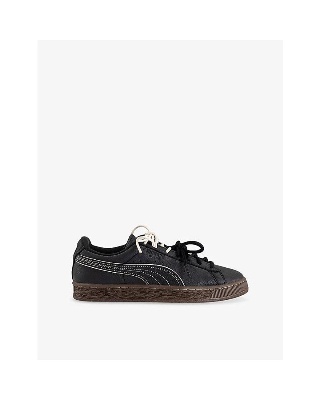 PUMA Black Suede Bloom Leather Trainers