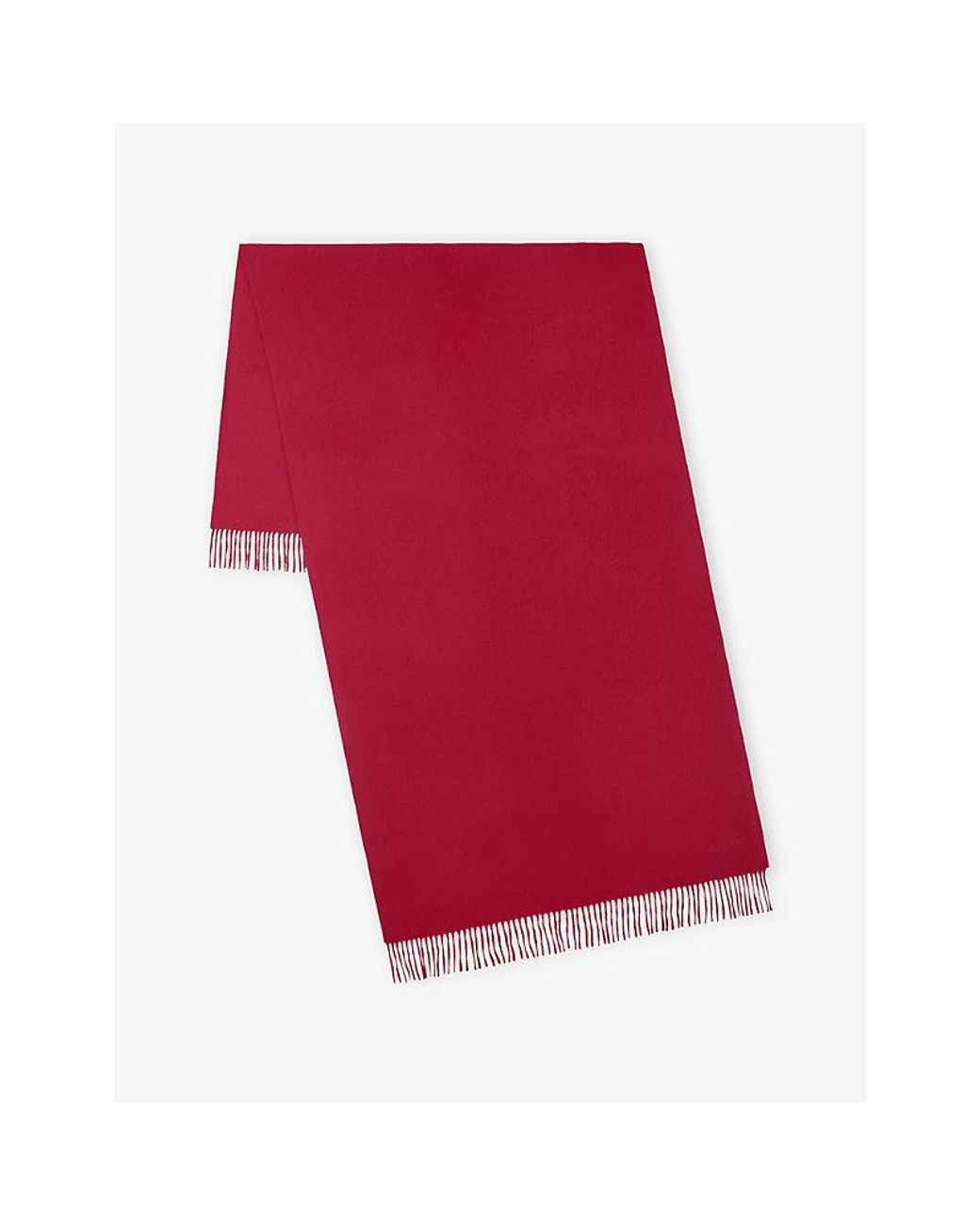 Mulberry Solid Logo-Embroidered Merino-Wool Scarf