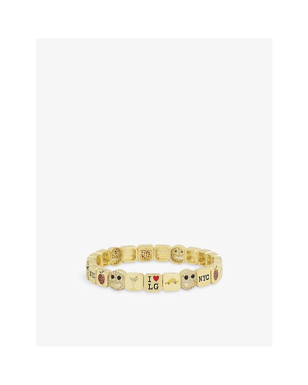 Lisa Gozlan Metallic New York City 18Ct-Plated Brass And Cubic Zirconia Bracelet