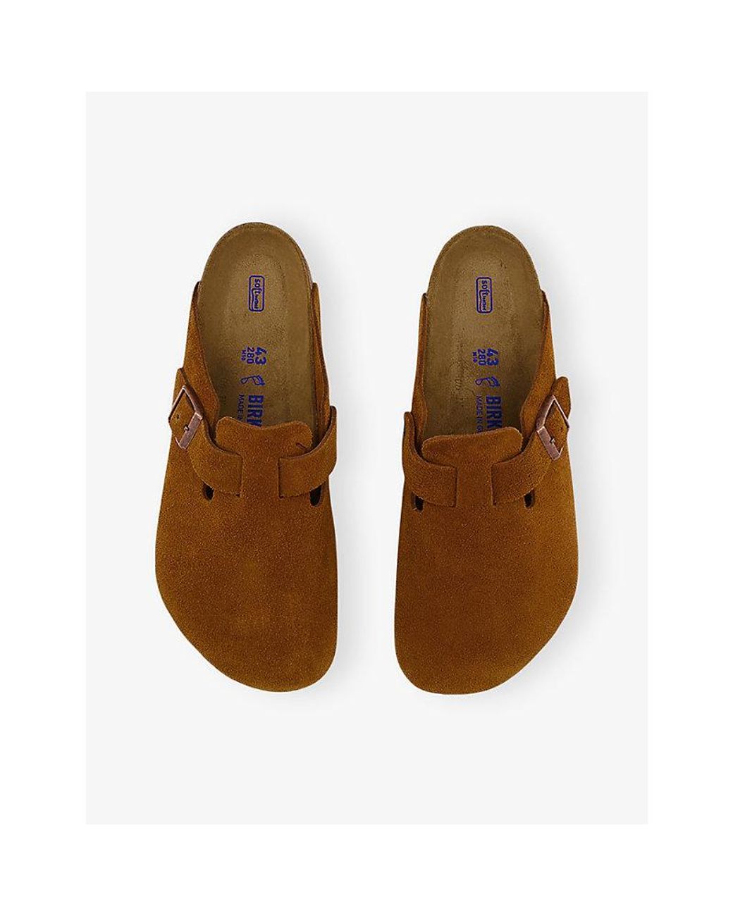 Birkenstock Brown Boston Logo-Embossed Suede-Leather Clogs for men