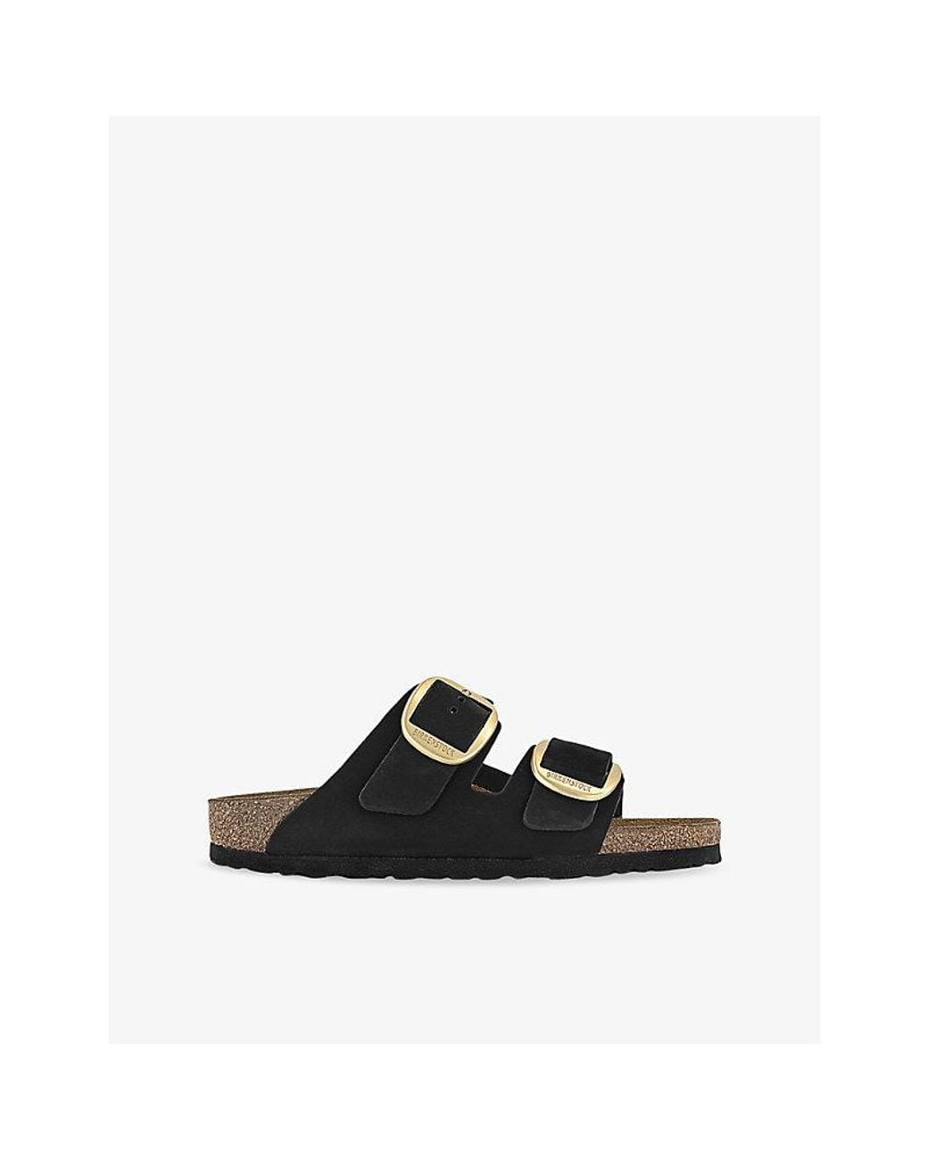 Birkenstock Black Arizona Big-Buckle Two-Strap Leather Sandals