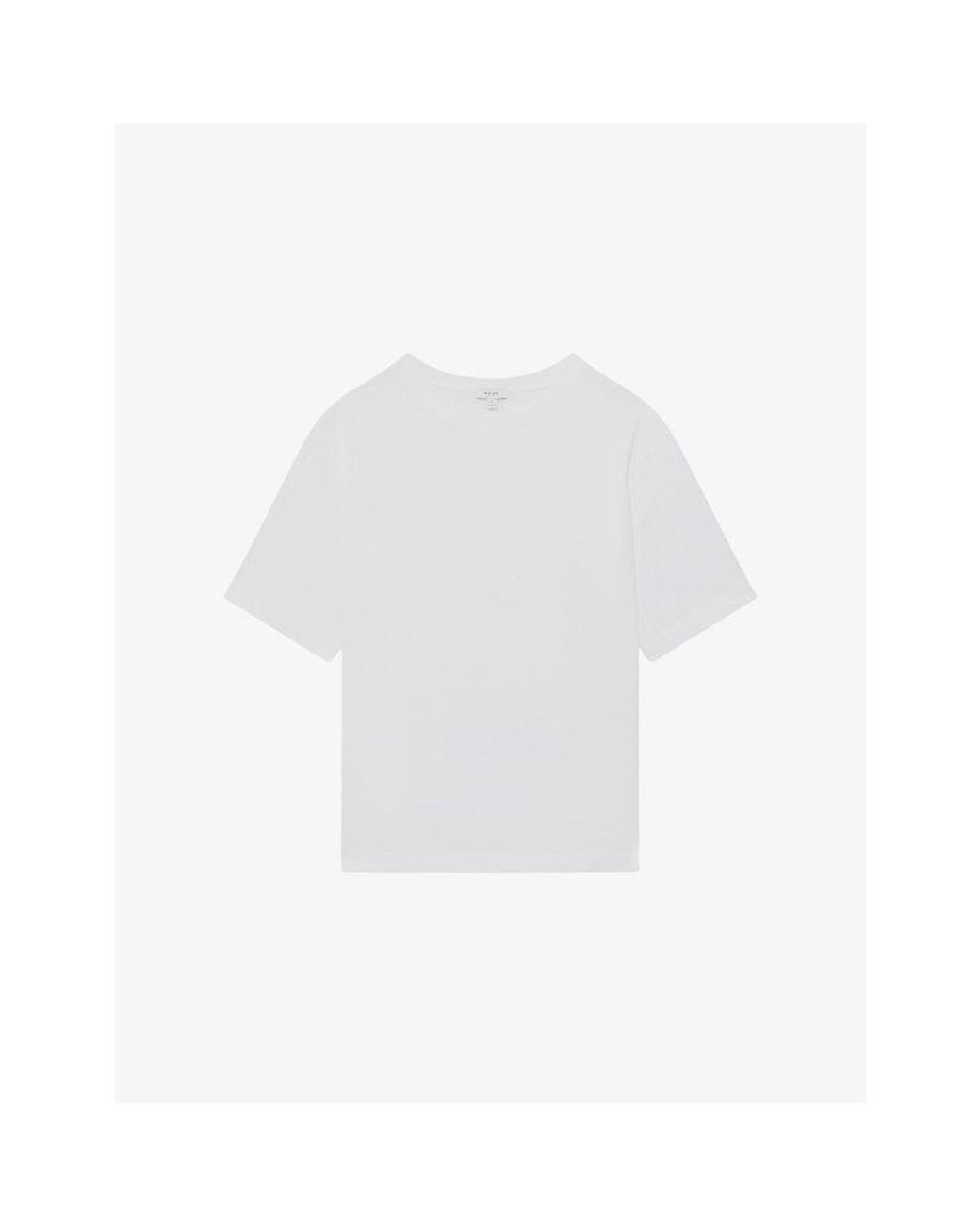 Reiss White Tate Relaxed-Fit Short-Sleeve Cotton T-Shirt for men