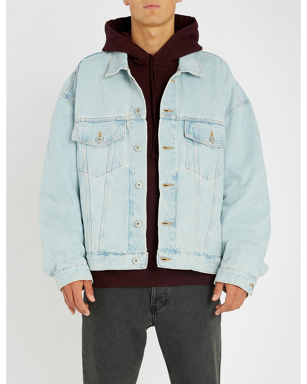 Yeezy Season 5 Denim Jacket in Blue for Men | Lyst
