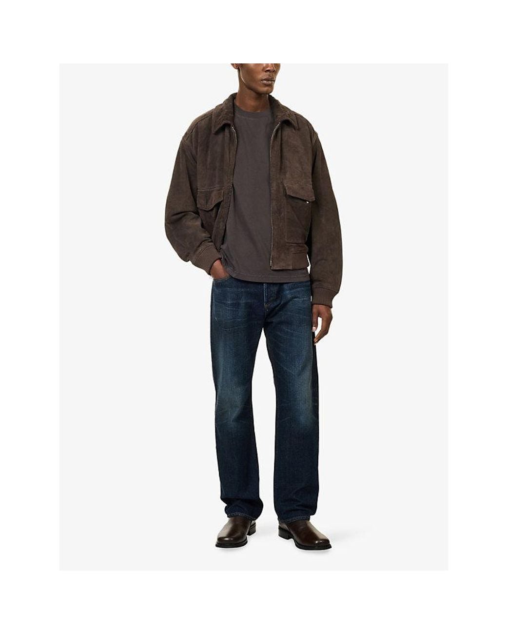 Agolde Purple Asha Mock-Neck Cotton T-Shirt for men