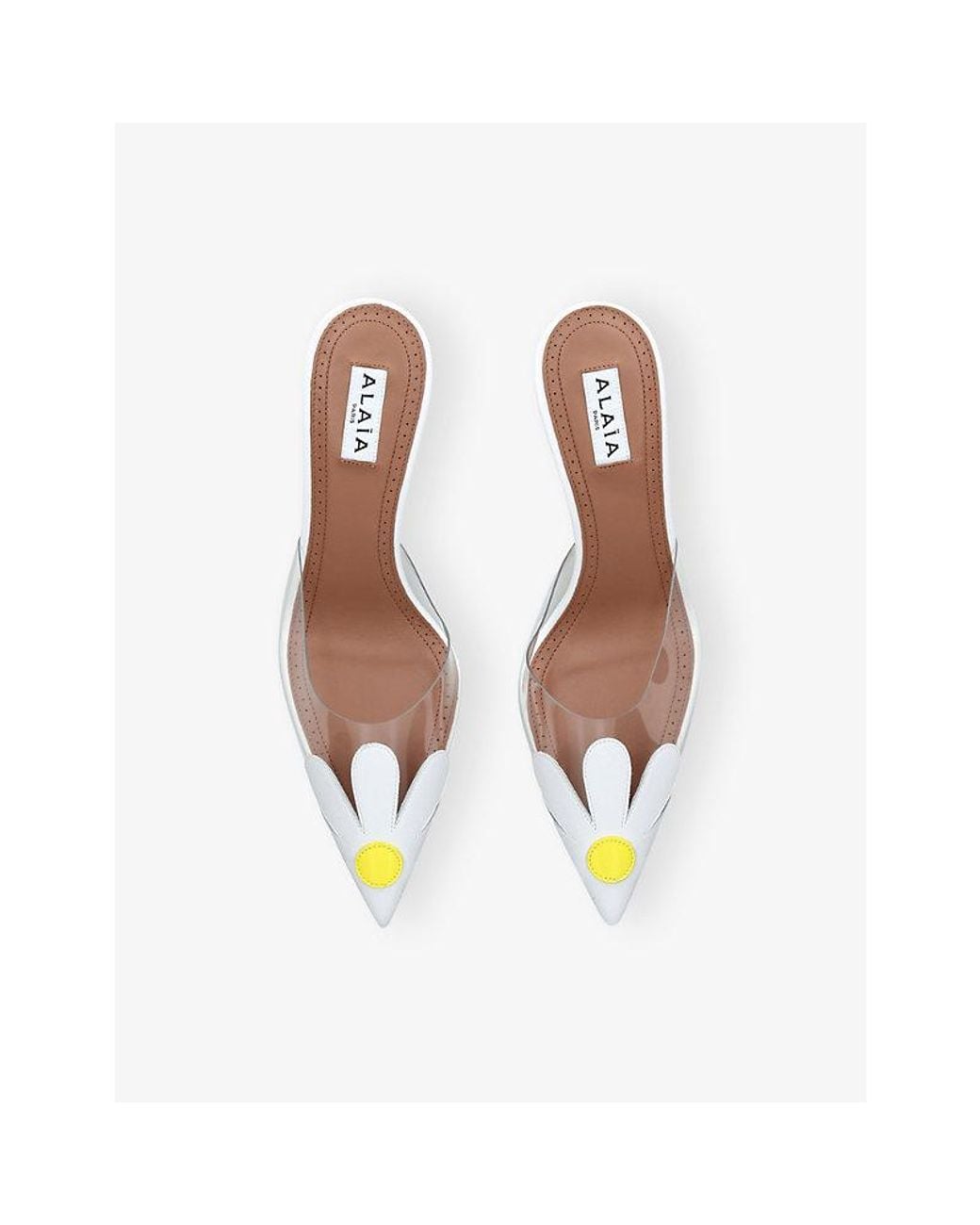 Alaïa White Bloom 55 Leather Mules
