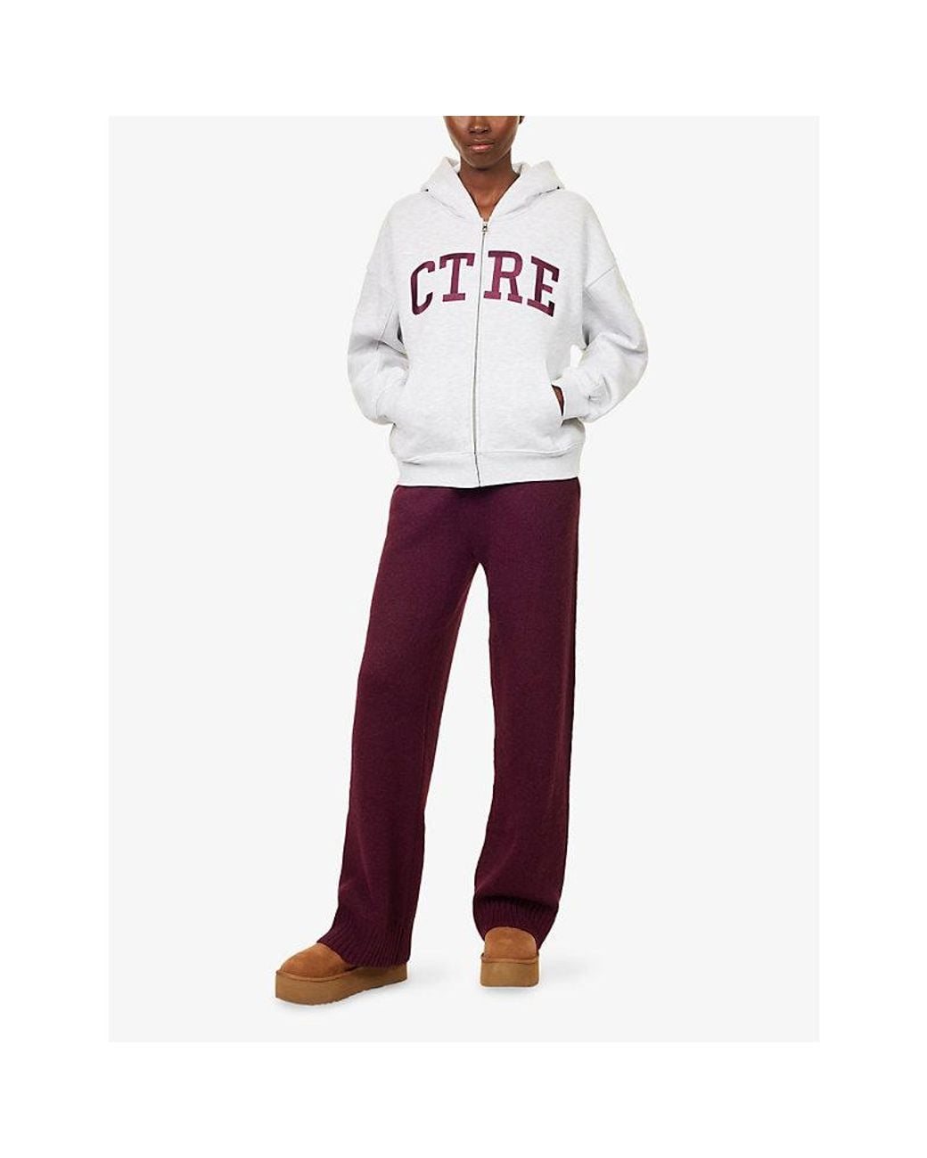 The Couture Club White Brand-Patch Relaxed-Fit Cotton-Blend Hoodie